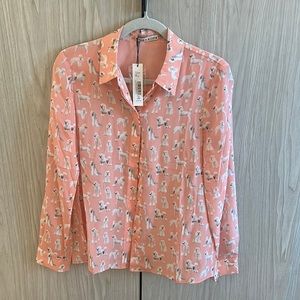 Alice&olivia pink blouse size med